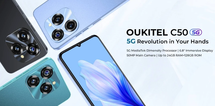 

2025 New Oukitel C50, Cpu Mtk 6100 120Hz 6.8-Inch, 4G Cost-Effective Smartphone, 24Gb Ram, 128Gb Rom Shipment Within 48 Hours