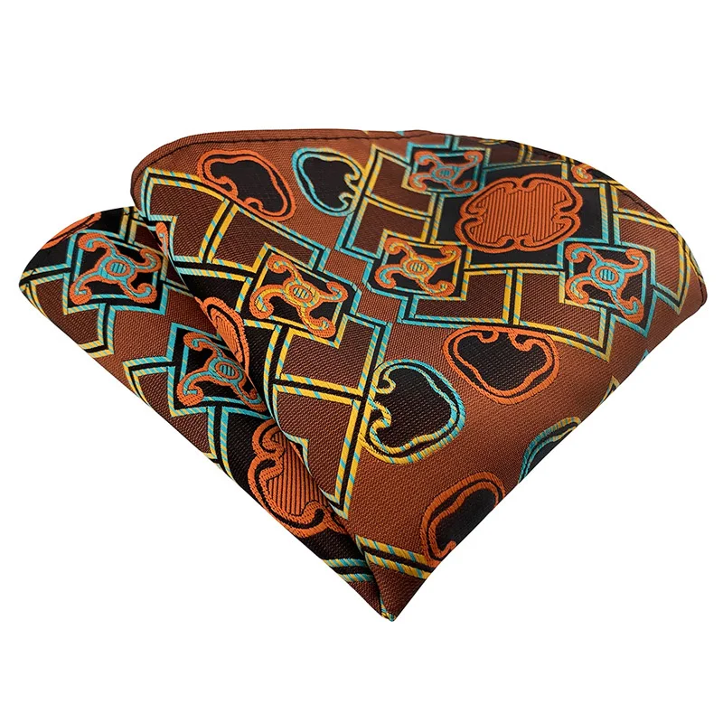 Jacquard 25CM Tasca floreale quadrata per uomo Donna Asciugamano petto a righe Hanky Abiti da uomo Fazzoletto Paisley Asciugamano da tasca