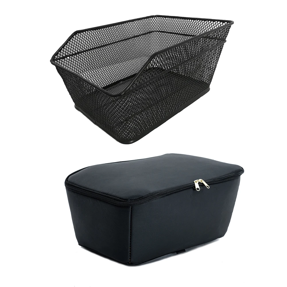 

Rear Bike Basket Bike Cargo Basket Bike Basket Large Capacity Water Resistant High Load Bearing Sturdy Metal Rear Bike Basket