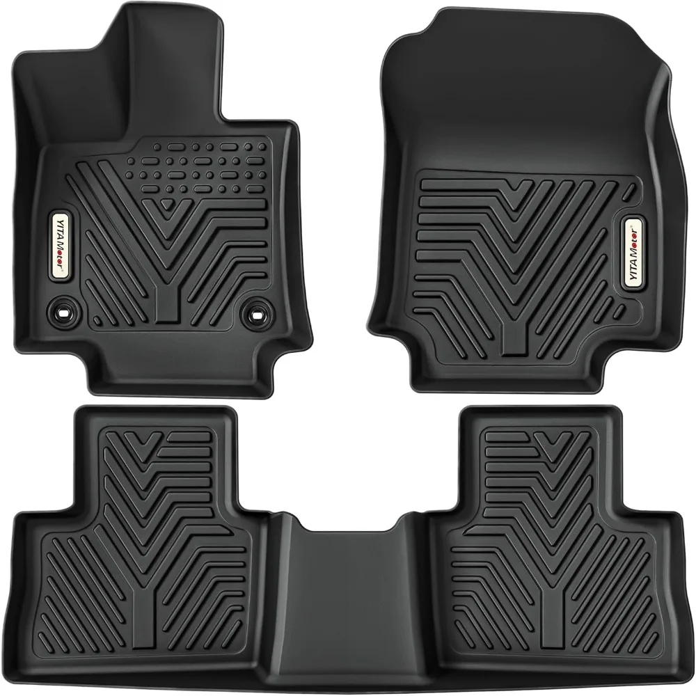 

US Floor Mats Compatible with 2019-2024 Toyota RAV4 (Include Hybrid), Custom Fit Black TPE All-Weather Floor Liners