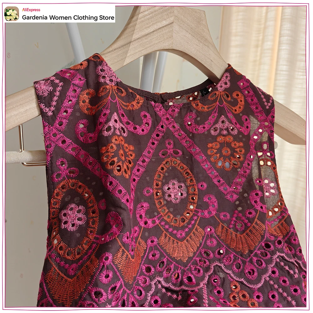 Elegant Women Embroidered Eyel - Embroidery Eyelet ulasan dan harga