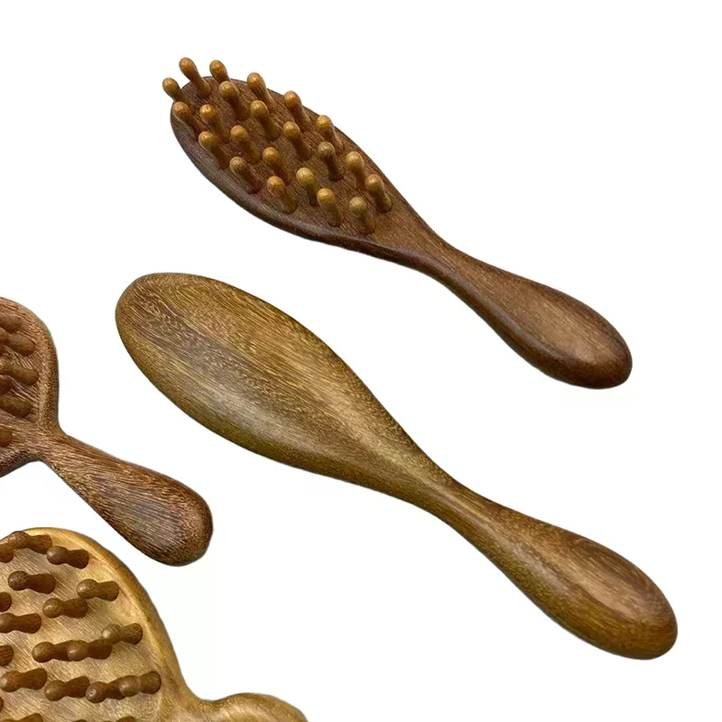 

Многофункциональная древесная терапевтическая массажная расческа, массажер для головы, натуральное дерево, круглый зуб, инструмент Гуаша, скребковый массажер для тела