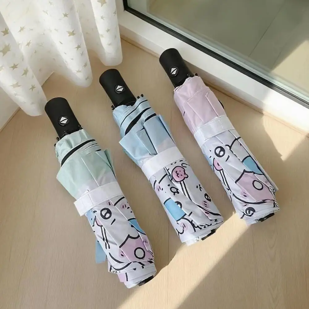 Cartoon Chiikawa Automatic Manual Parasol Anime Hachiware Kawaii Folding Sun Protection Umbrella Girls Rainy Umbrella Portable view 4