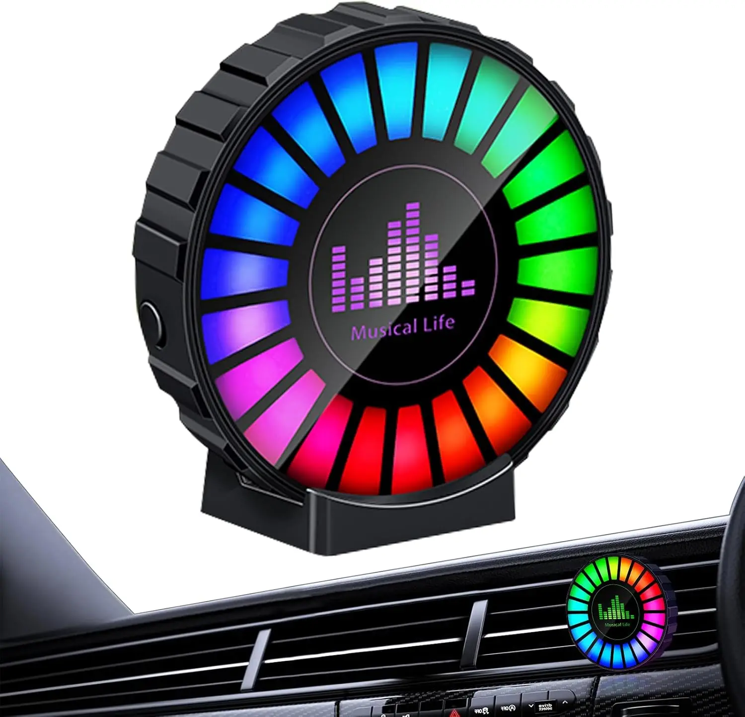 RGB Sound Control Aroma Ambient Light, Rhythm Light, Clip-On Air Freshener, Fit Car Home Party, P D&S, Gift For Car Lovers