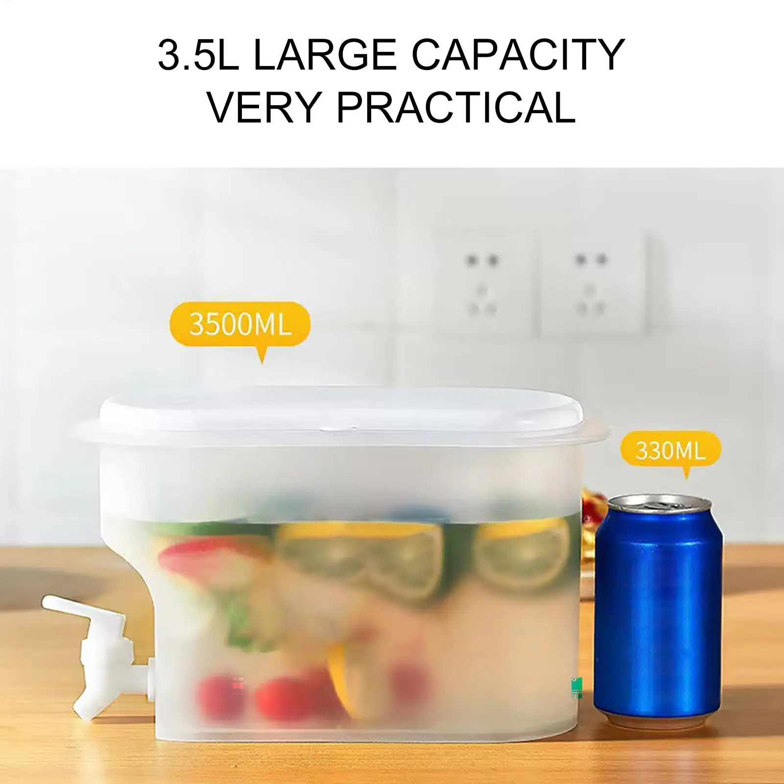2.8L Large Capacity Cold Kettle with Faucet in Refrigerator Water Jugs Fruit Teapot Lemonade Bucket Cold Water Pitcher Lemonade