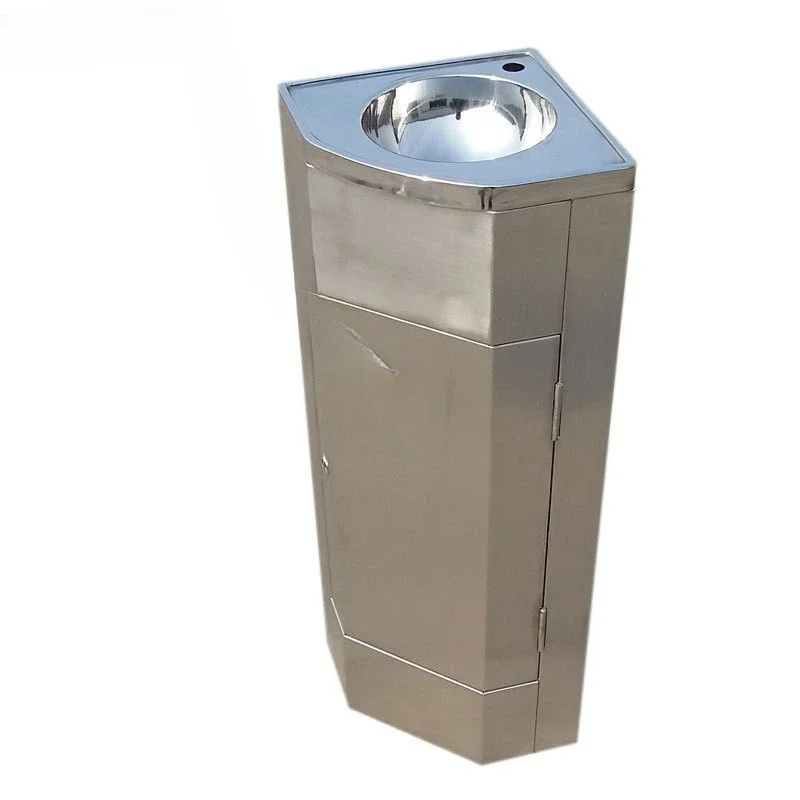 

304 stainless steel triangular hand wash cabinet, bathroom face wash basin, small corner cabinet