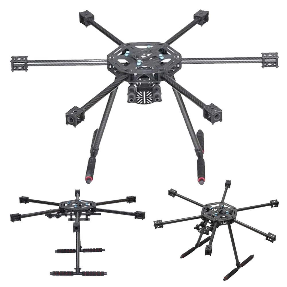 X600-X6 FPV Hexacopter Quadro  Atualizado Versão S550 SK500 com Fibra De Carbono Landing Gear Skid para RC Multicopter