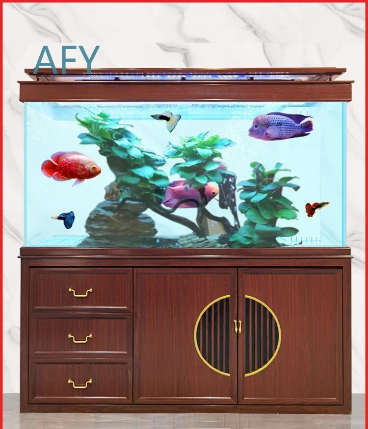 Premium Aquarium Screen Partition Wall for Chinese Dragon Fish Tank Ultra White Glass Fish Tank with Ecological Bottom Filter
