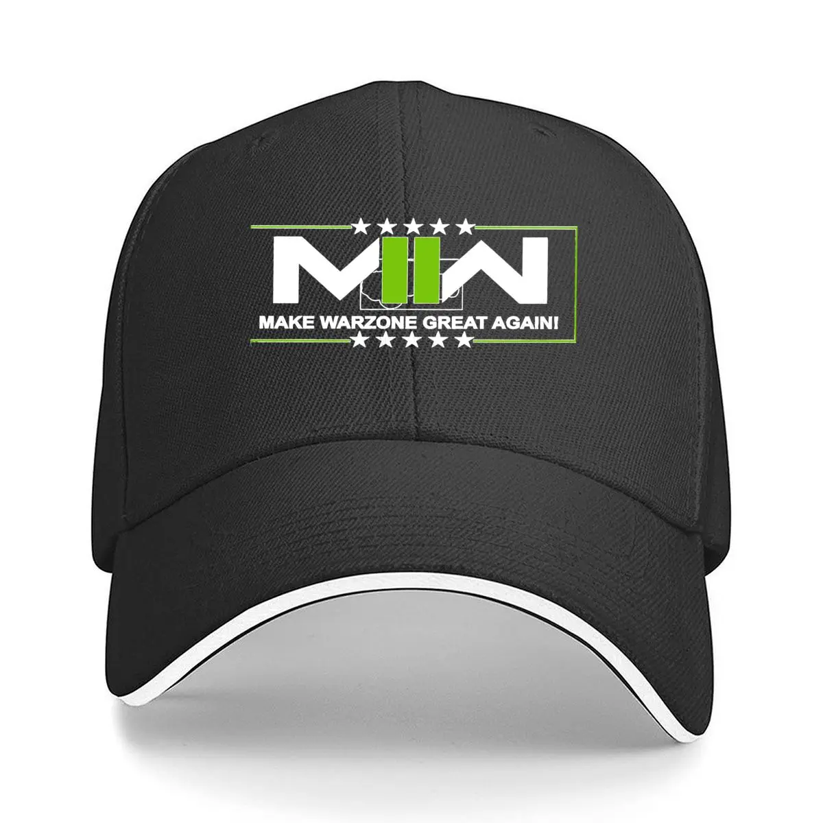 Green Roman Numeral II Minimalist Sandwich Baseball Cap