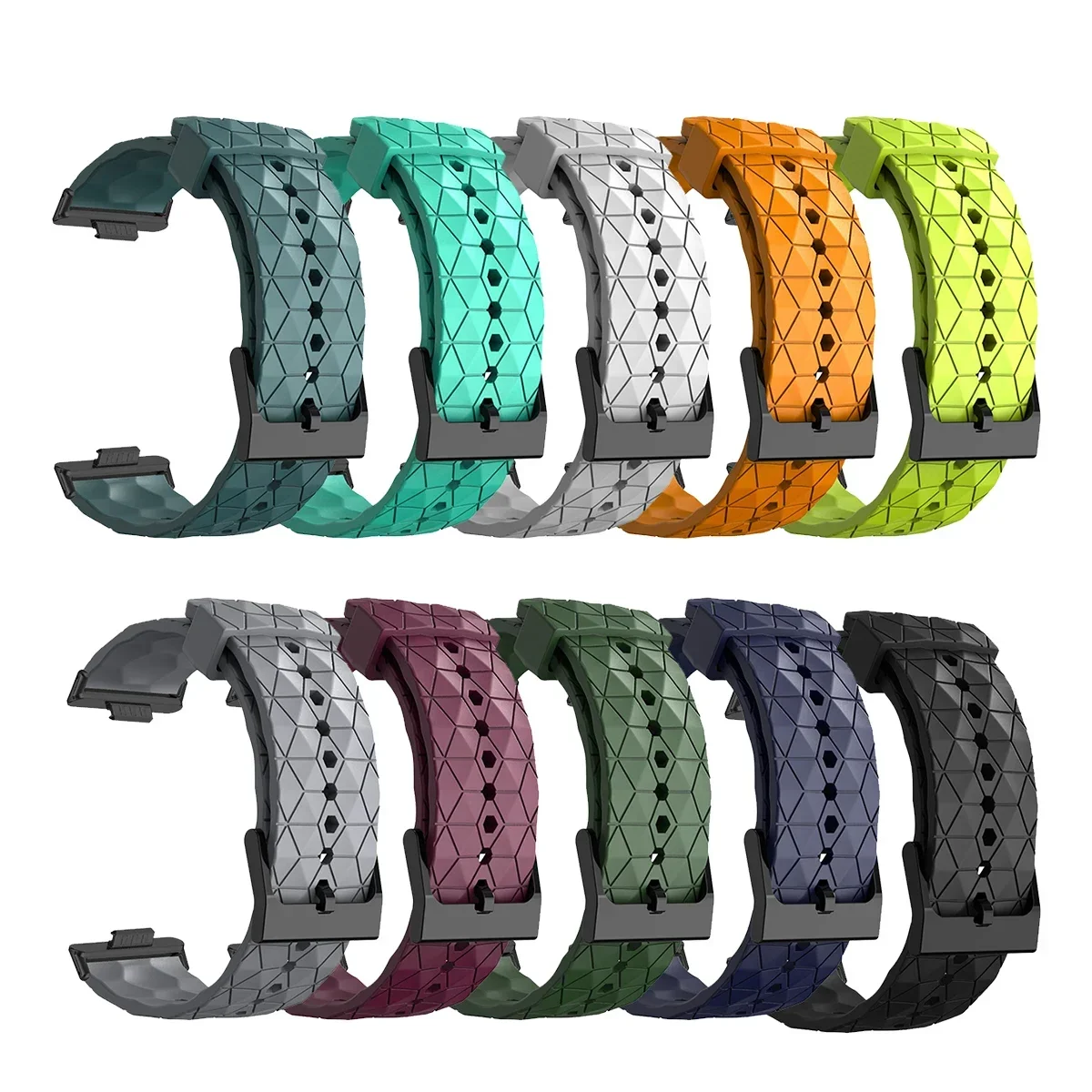 Silicone Strap for Huawei Watch Fit 3/4/4 pro Football Pattern Sports Replacement Soft Bracelet Wristband for Huawei Watch Fit 3