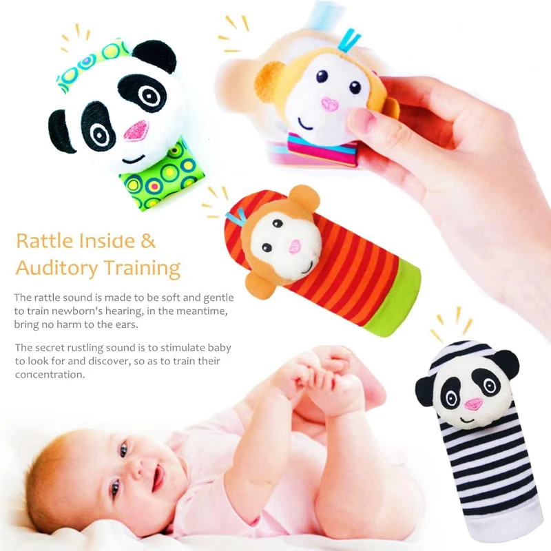 Baby Baby Spielzeug Handgelenk Rasseln für Babys Rassel Socken Fuß finder Hand Arm Armbänder Rasseln Bein Knöchel Fuß Rassel Spielzeug