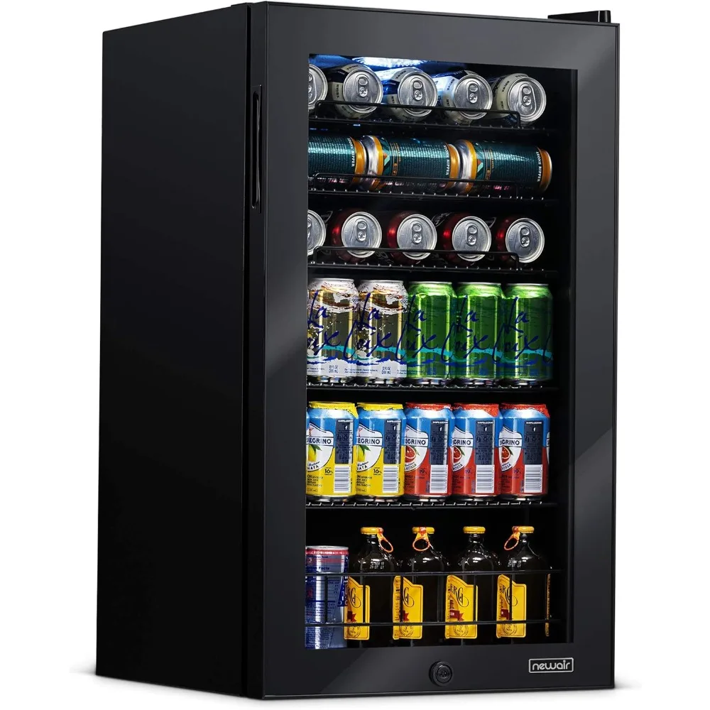 Refrigerador de bebidas |   126 latas independentes com refrigerador de bebidas com porta de vidro com dobradiça direita