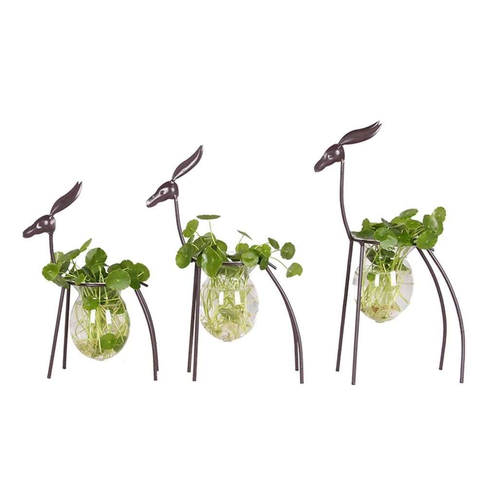 

Deer-Shaped Iron Display Stand S Decorative Planter Flower Pot Holder Iron Pothook Stand Perfect for Home Office Micro Garden