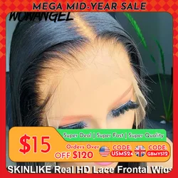 Wow Angel SKINLIKE Echte HD-Lace-Front-Perücken, kurze Bob-Perücke, stumpf geschnittene Perücke, 13 x 4 HD-Spitzenfront-Echthaar-Perücken, vorgezupft, ohne Kleber
