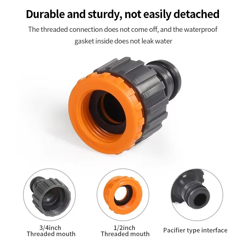 2pcs 4/6 Inch Garden Hose Quick Connector Nipple Fitting Universal Fit Leakproof for Garden Watering Car Washing Heavy Duty