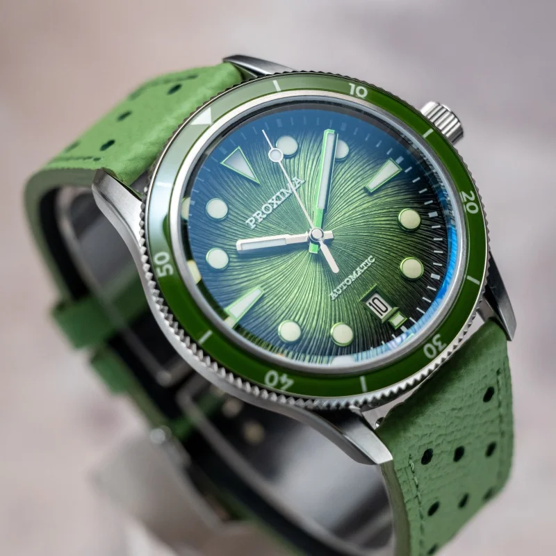 Proxima Men Automatic Watch 39mm Mechanical Wristwatch 10ATM Waterproof Luminous Sapphire Ceramic Bezel Miyota9015 Jianzhan Dial