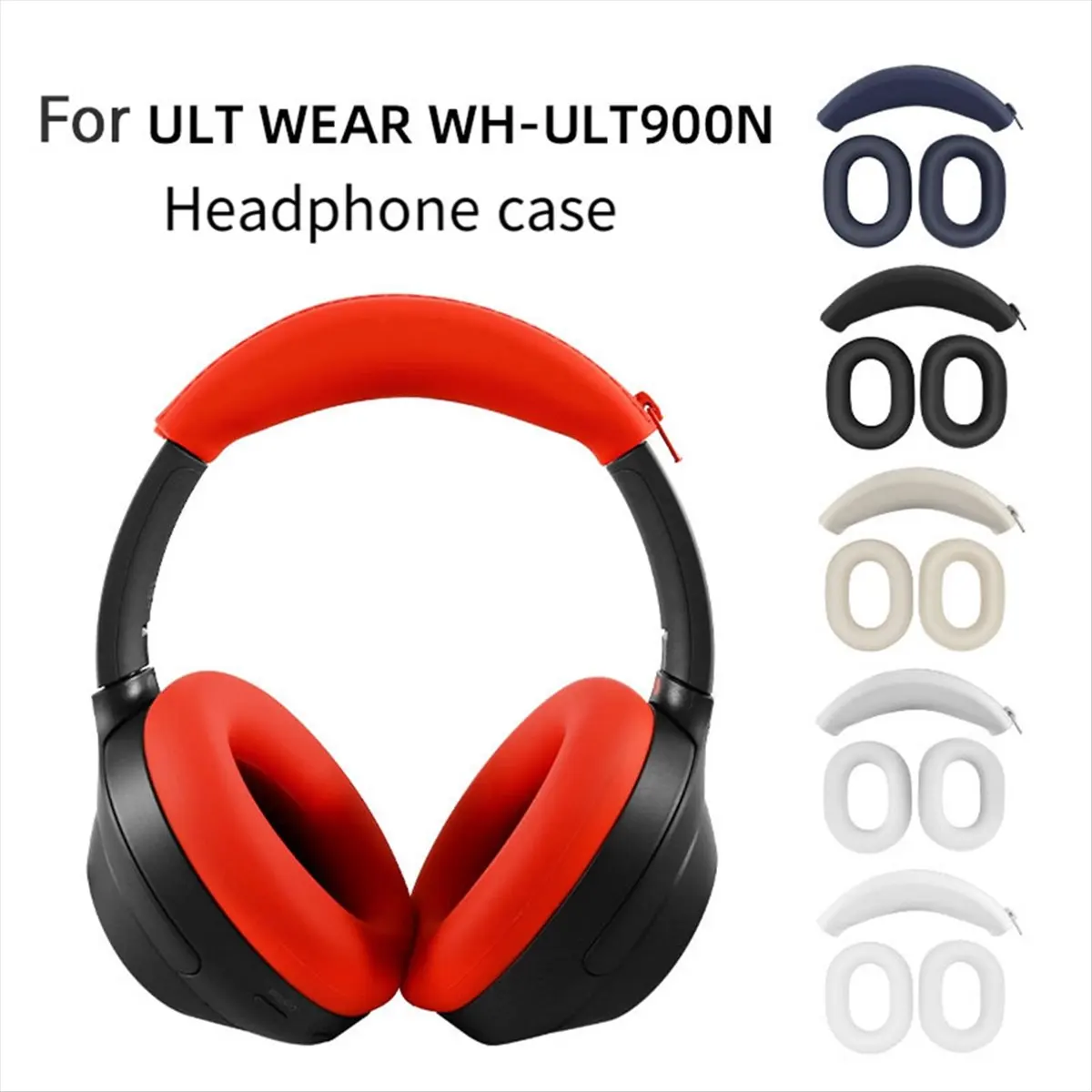 Punctual- Ear Pads+Head Beam Kit for SONY ULT WEAR WH-ULT900N Headset Silicone Protective Case Earmuff Head Beam Repair Parts C