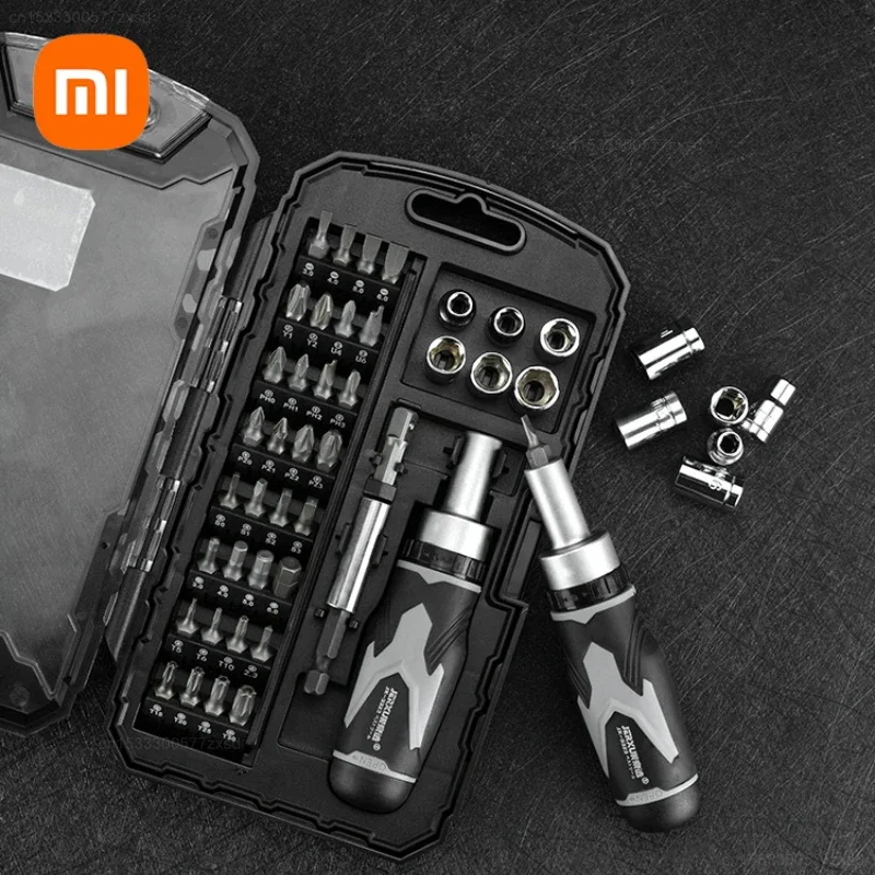 xiaomi ratchet screwdriver grupo multi funcional cruz soquete hexagonal ferramenta de reparo domestico combinacao ratchet conjunto de ferramentas manuais 01