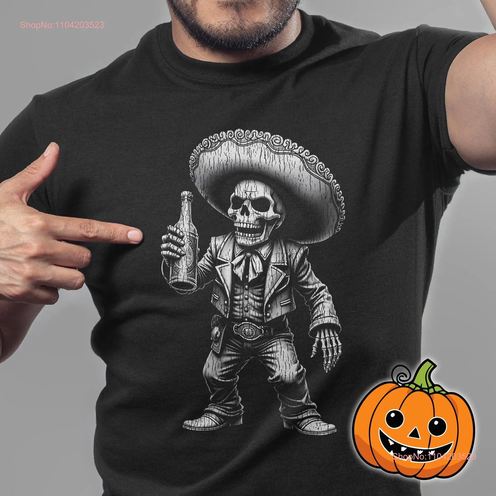 Costume de Saison Effrayante de Dernière Minute pour Halloween, T-shirt Vintage, Jour des Modules de Fréquence, Son, Dia De Los Muerchassis, Tequila Mexicaine