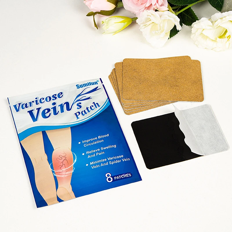 Patch unisexe pour le traitement des varices, plâtre pour les jambes, le gonflement douloureux, favorise le métabolisme, lisse le sang, le surpoids, 8 pièces par sac