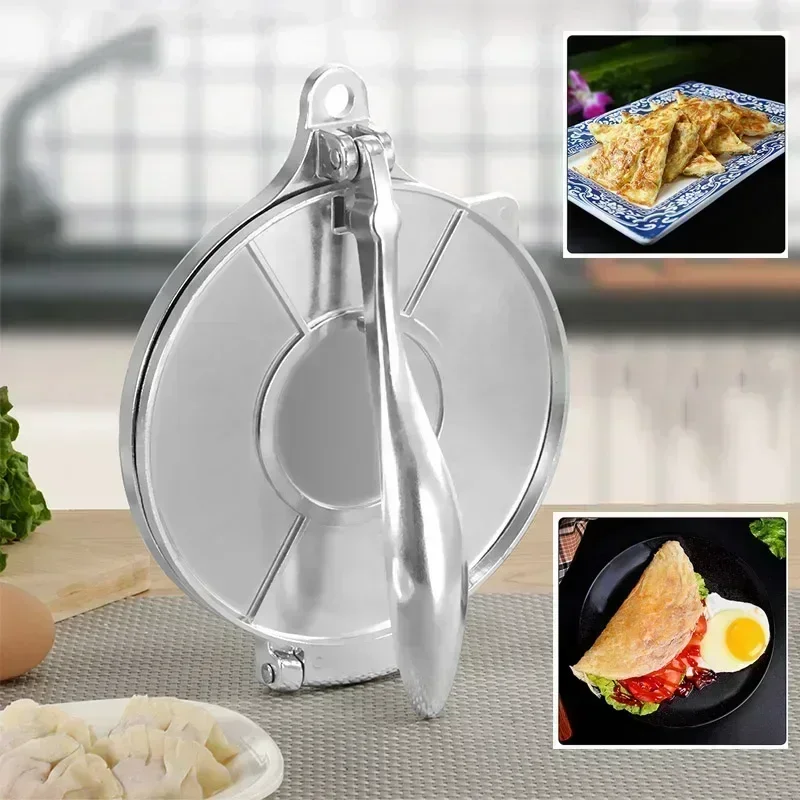 

Aluminum Alloy Tortilla Press Maker Mexican Pie Press DIY Baking Manual Pizza Pie Making Tortilla Dough Pancake Pressing Tool