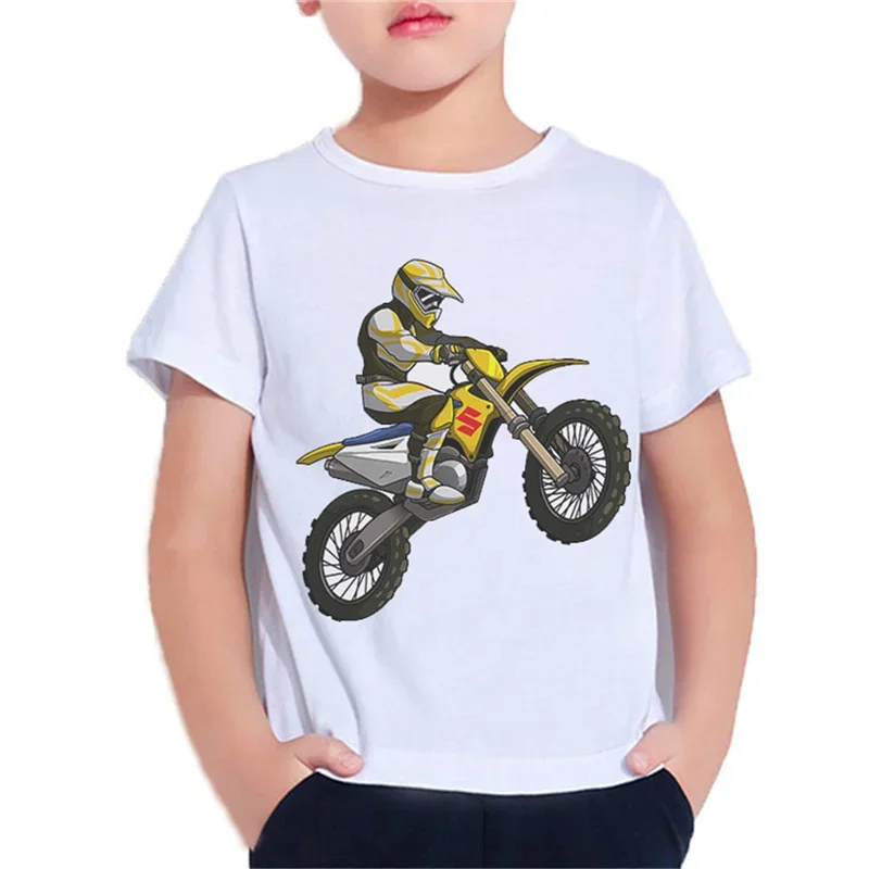 Motorcycle Harajuku 2D Boys Girls Teens Children\'s Clothes T Shirt Unisex Tees Short Sleeve Pullover Kids  Casual Wear Top