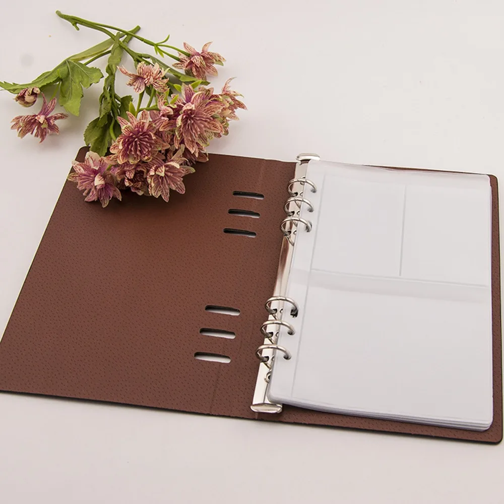 a5 A5 Size Binder Cover 6 Hole PU material Vintage Planner Cover Rectangular Single Shell Loose Leaf Journal Shell Office Record