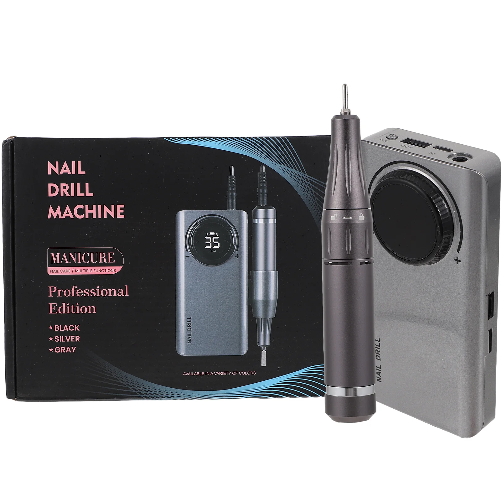 電動ネイルドリルペン充電式ポータブルマニキュアグラインダーネイルアート研磨研削角質トリマーツール