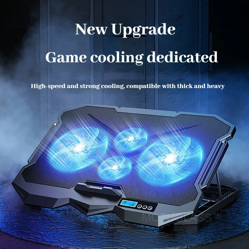 Gaming Laptop Cooling Stand Silent Notebook Heat Dissipation Pad with Adjustable Angle for Gamers Students Office Workers