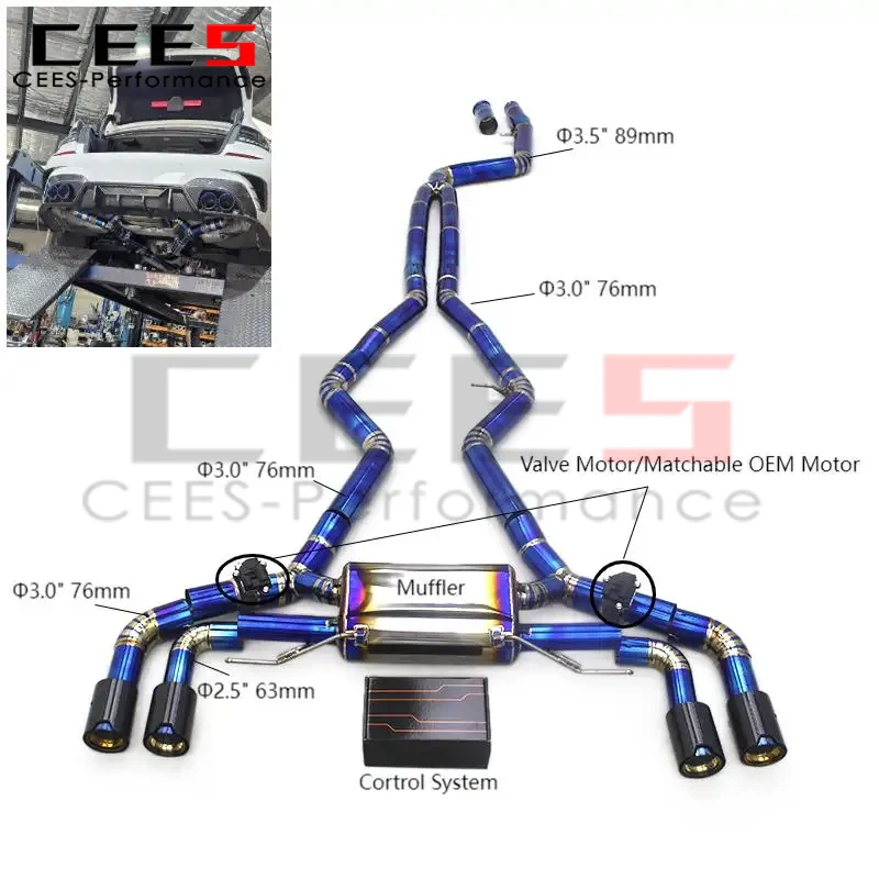 عادم CEes Valvetronic Catback لسيارات BMW M340i/M440i G20 B58 3.0T 2017-2023 كاتم صوت ماسورة عادم السيارة عالي الأداء