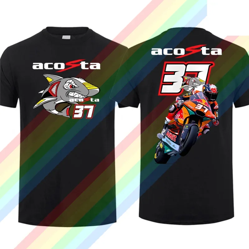 

2025 New 37 Legend Pedro Acosta Shark GP Race Riding T-Shirt Men Short Sleeve Adventure Casual Boy White Tees Mans Hip Hop Ride