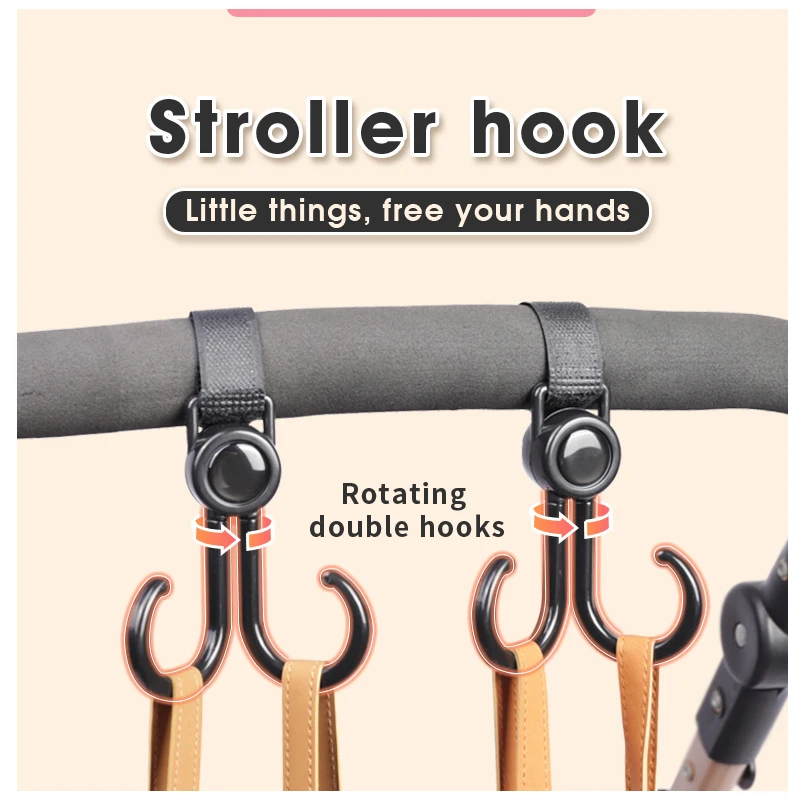 1/3pcs Baby Bag Stroller Hook Pram Rotate 360 Degree Rotatable Cart Organizer Pram Hook Crochet Stroller Accessories