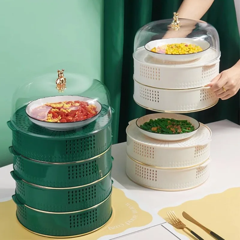 Stackable Dustproof Food Cover, Multi-Layer Tabletop Food Storage Container for Leftovers