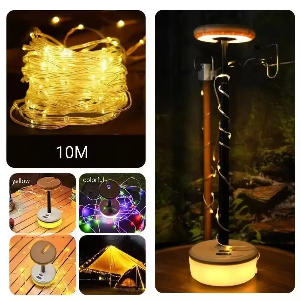 Type-C Rechargeable Adjustable Camping Lantern String Lights Telescopic  Fill Light Atmosphere Desk Lamp for Outdoor Camping