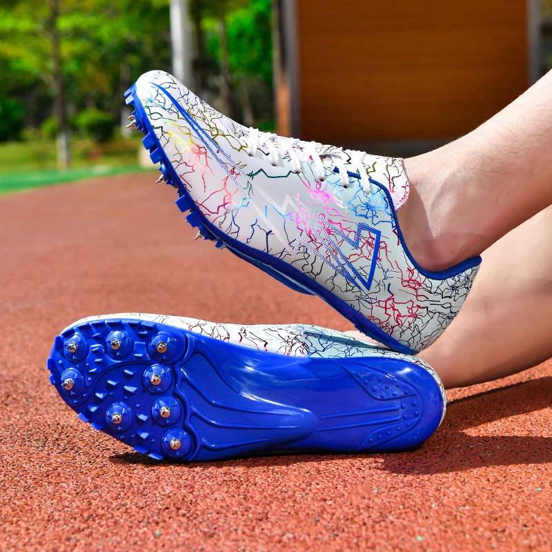2025 Track Spike Men Running Sprint Shoes Long Jump Light weight Athletic Soft Professional Field Non Slip Racing Match