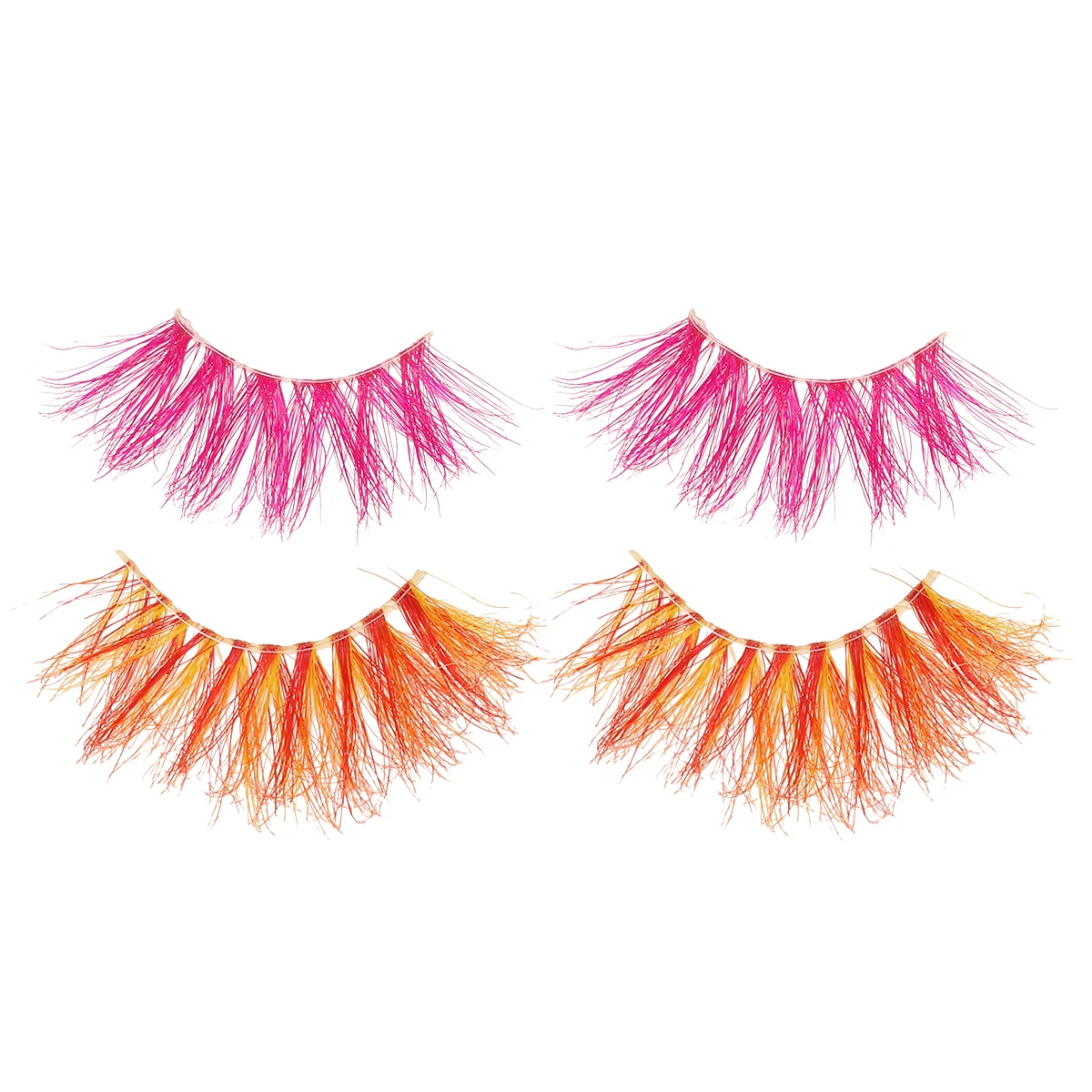 2 쌍 다채로운 가짜 속눈썹 전문 수제 머리카락 가볍고 쉽게 변형되지 않는 메이크업 속눈썹 재사용 가능
