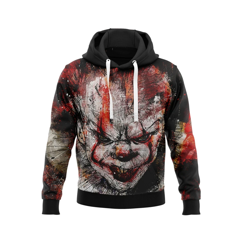 

Halloween Horror Clown Element 2024 Y2K Winter Warm Hoodie Fashion Pullover Casual Trend Fashion Top Hooded Adult Fashion