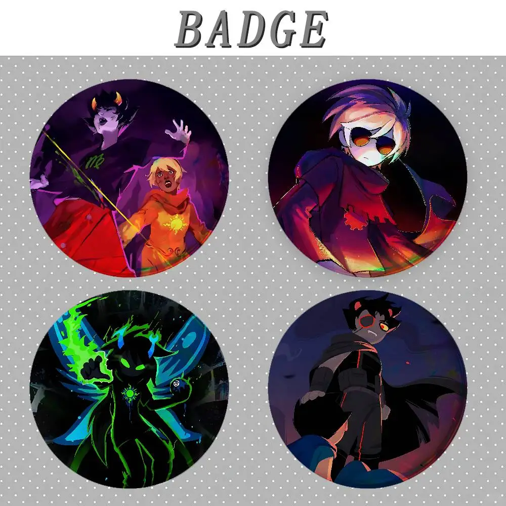Homestuck Badges Round Brooch Cute Cartoon Idol Cosplay Badges DIY Backpack Clothing Jewelry Pins - view 2