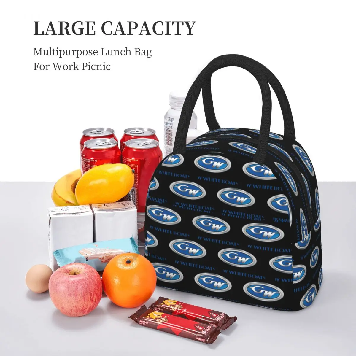Grady Weiße Boots-Lunch-Taschen, isolierte Bento-Box, wasserdichte Lunch-Tasche, wiederverwendbare Picknick-Taschen, Kühltasche für Frauen, Kinder, Reisen