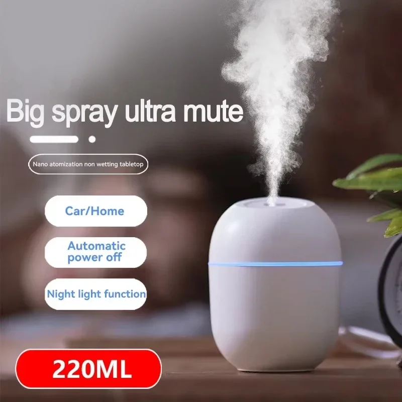 Air Humidifier LED Ambient Light Spray Humidifier Aromatherapy Essential Oil Diffuser USB Rechargeable Air Purifier