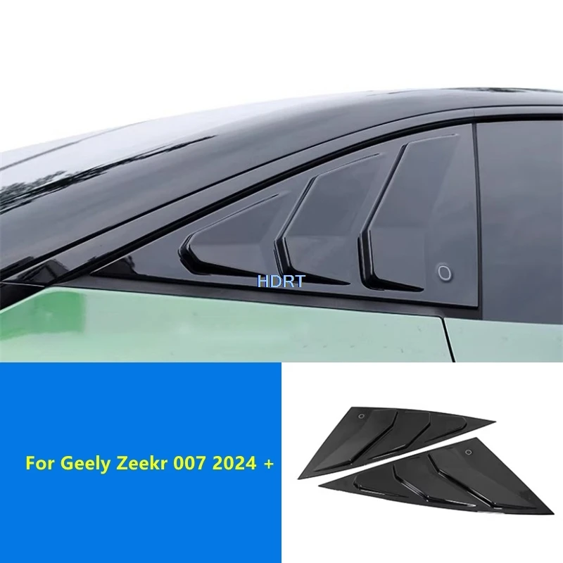For Geely Zeekr 007 2024 + Car Styling Rear Window Triangular Shutter Louver Blind Cover Kit Protector Decoration Accessories