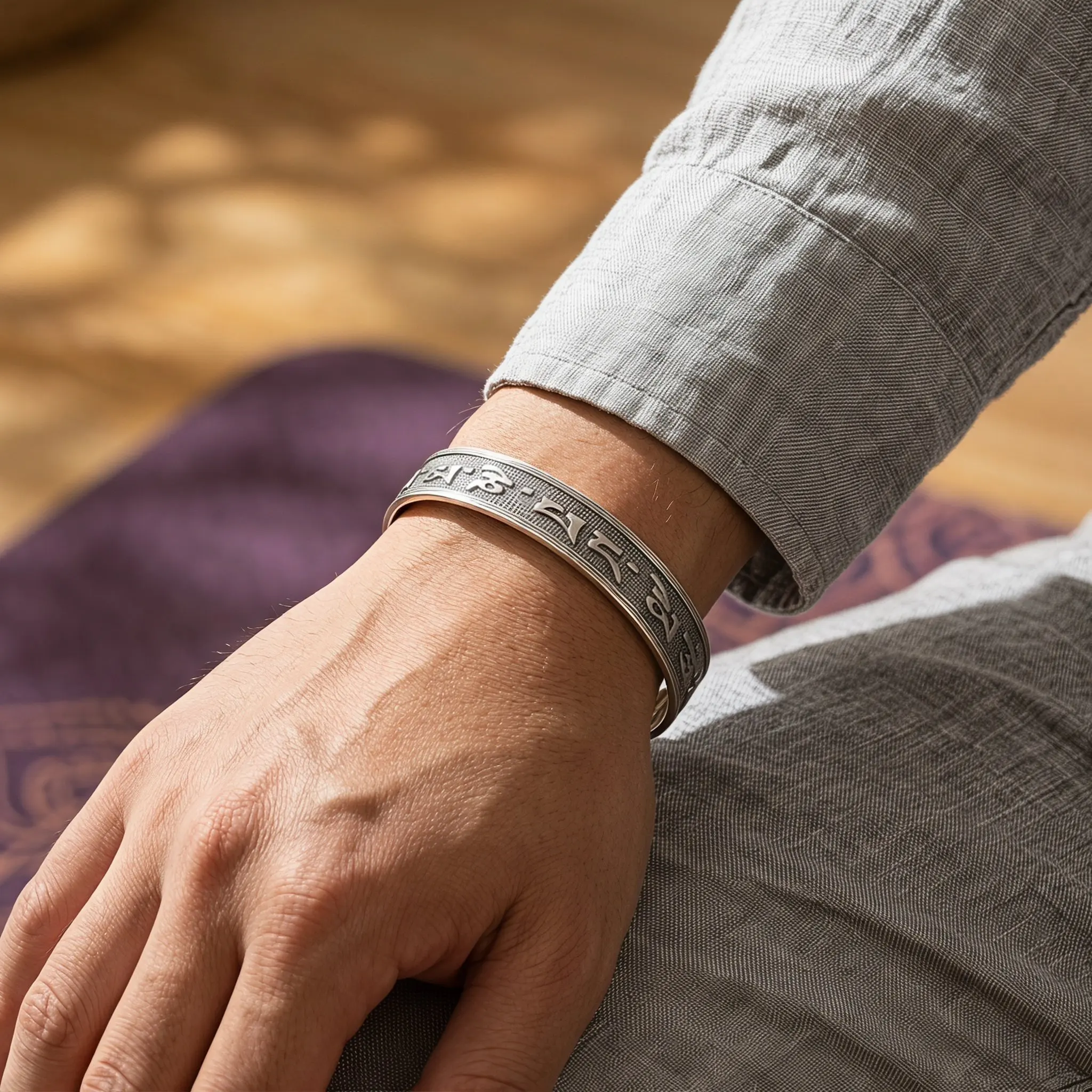 Men Vintage Jewelry Bangle Masculine Bracelet Cuff Adjustable Bracelets for Wrist