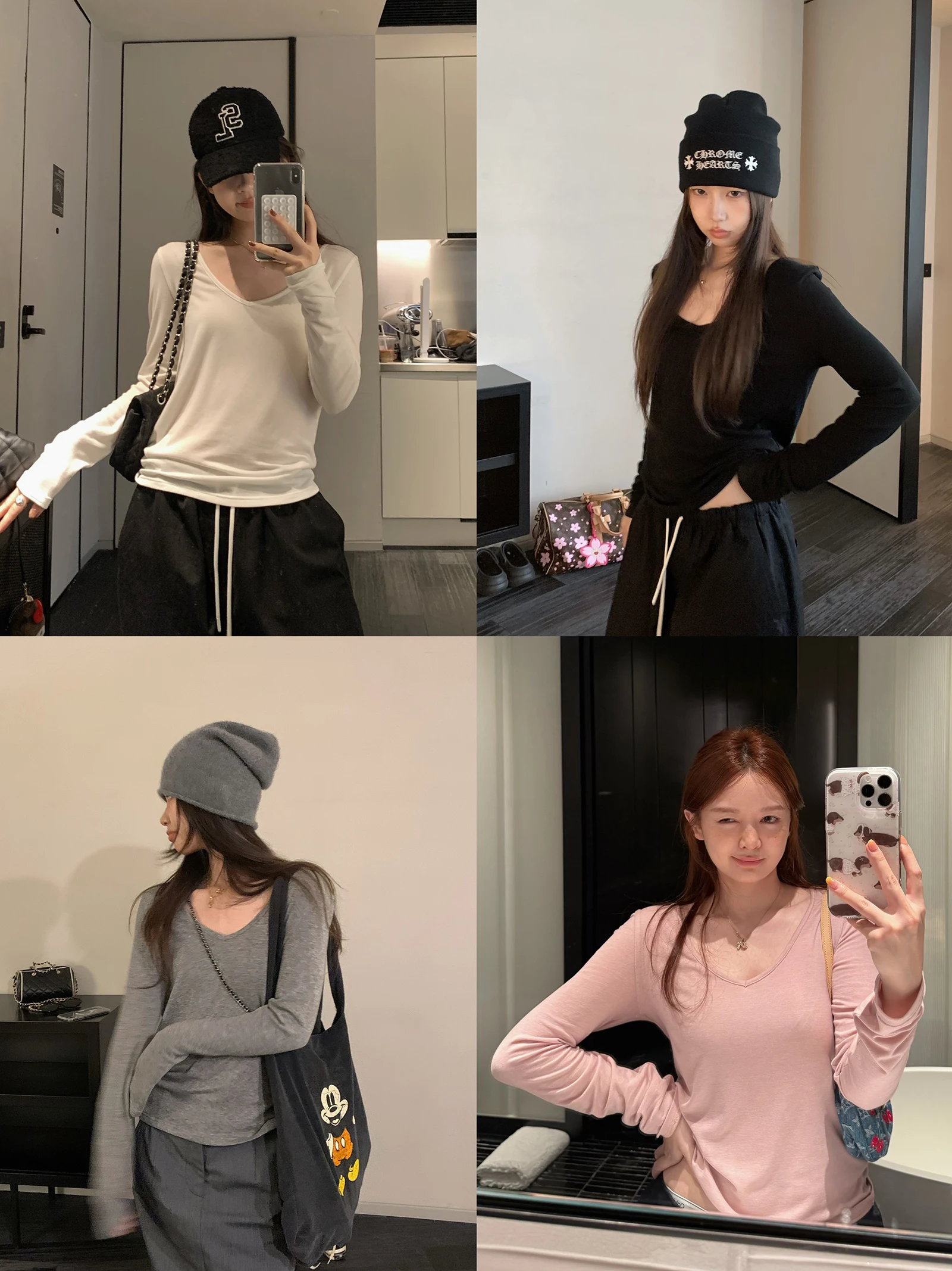 

Multicolor Long Sve V-Ne Casual Base Layer T-irt Women's Autumn Korean Sle Top Comfortable Breathable Moisture ng