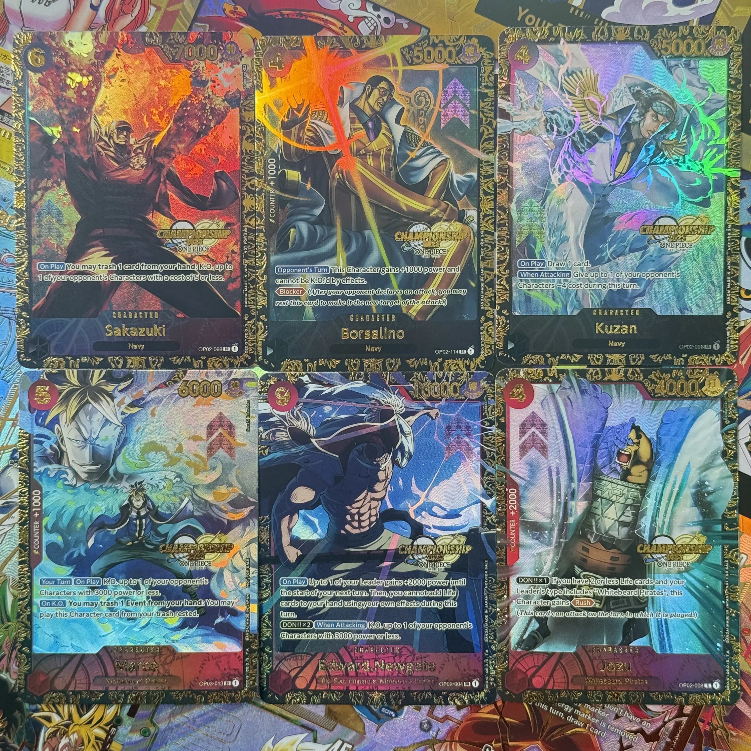 

One Piece Championship 2023, набор призовых карт, темно-синий/белый сад, пираты, хобби, коллекционные предметы, коллекция игр, реплика Proxy, аниме-карты