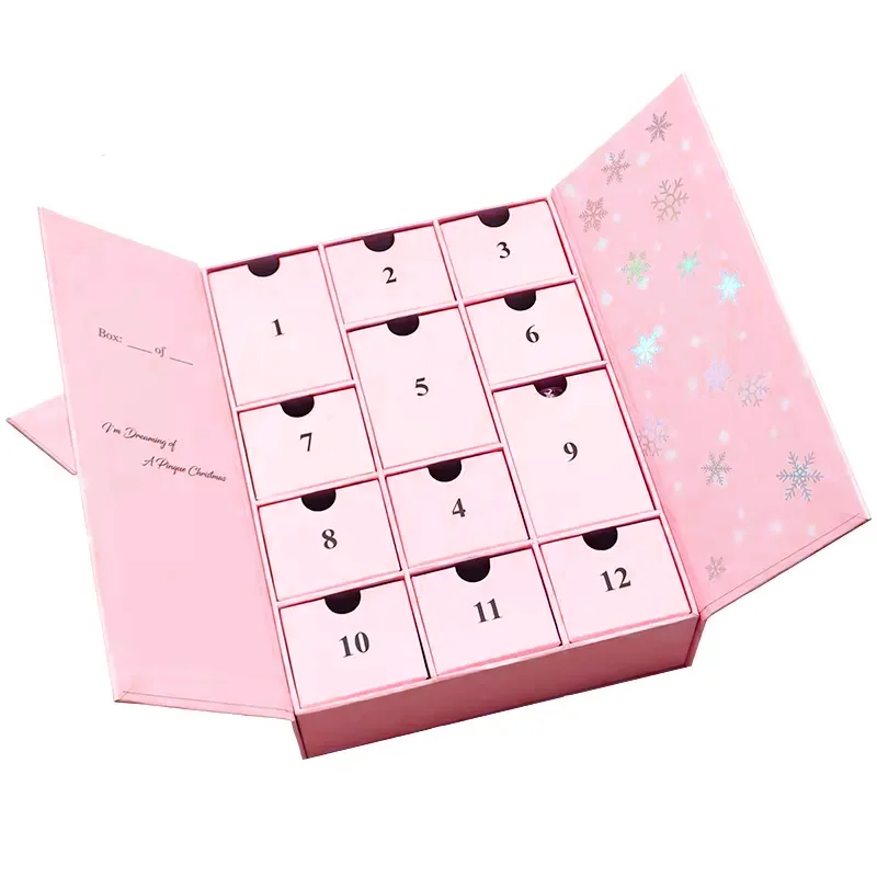 Customization.Customization.Custom Skincare Paper Box Packaging Ribbon Bow Christmas Gift Advent Calendar Empty Cardboard Boxes