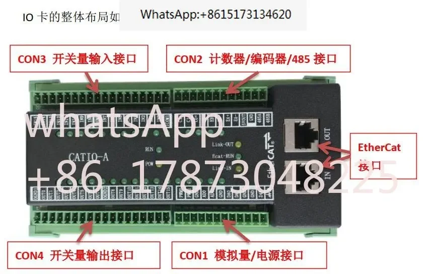 EtherCAT bus IO card, digital/analog input and output expansion card, counter 485 serial port card, Link-IN and Link-OUT