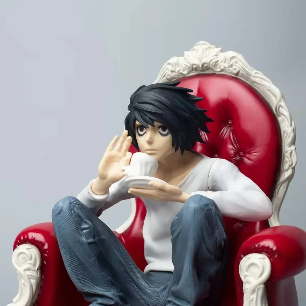 Figurka peryferyjna anime Death Note GK L Lawliet Sofa kawowy model siedzący lalka dekoracja pudełko ręcznie do