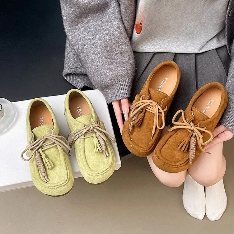 

Весна и осень 2025 г., лоферы в стиле ретро, женские одинарные туфли на плоской подошве