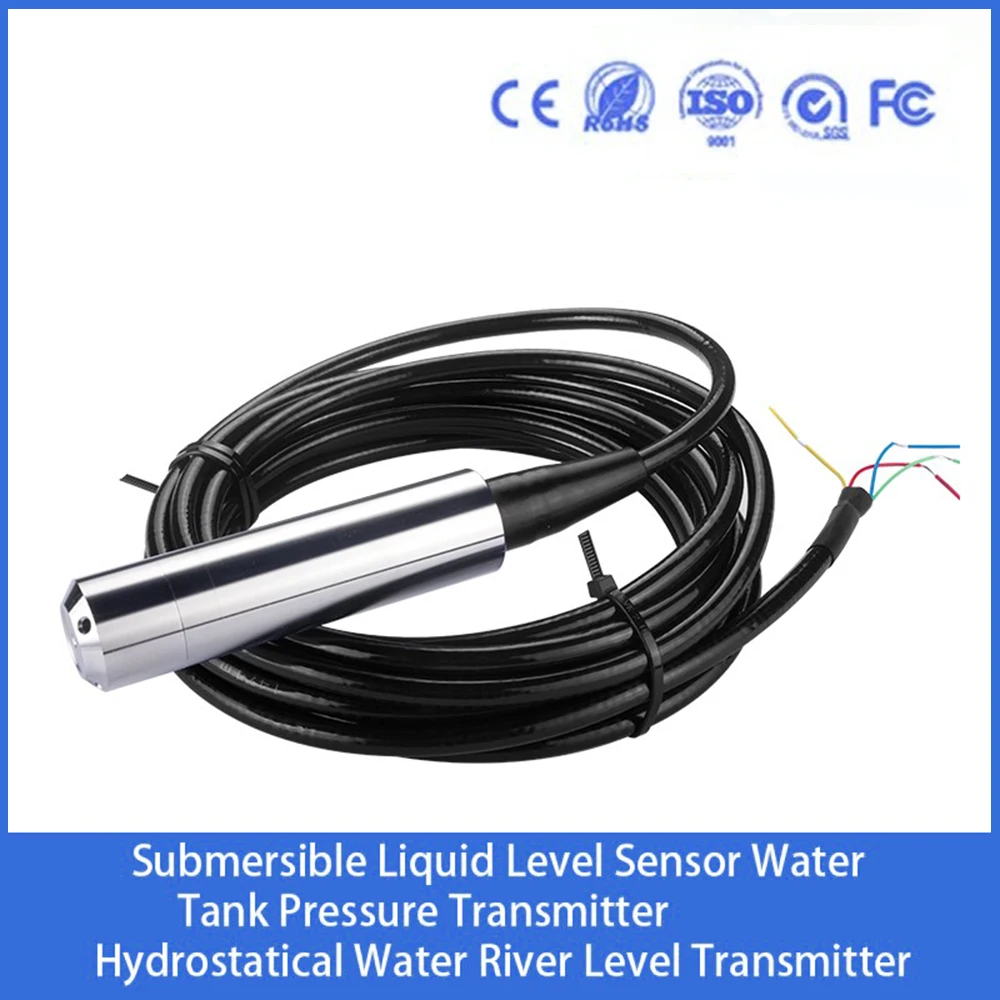 Transmissor do Sensor do Nível Líquido Sensor da Pressão do Tanque de Água Conversor do Nível Líquido 2m 5m 10m 420ma 05v 010v
