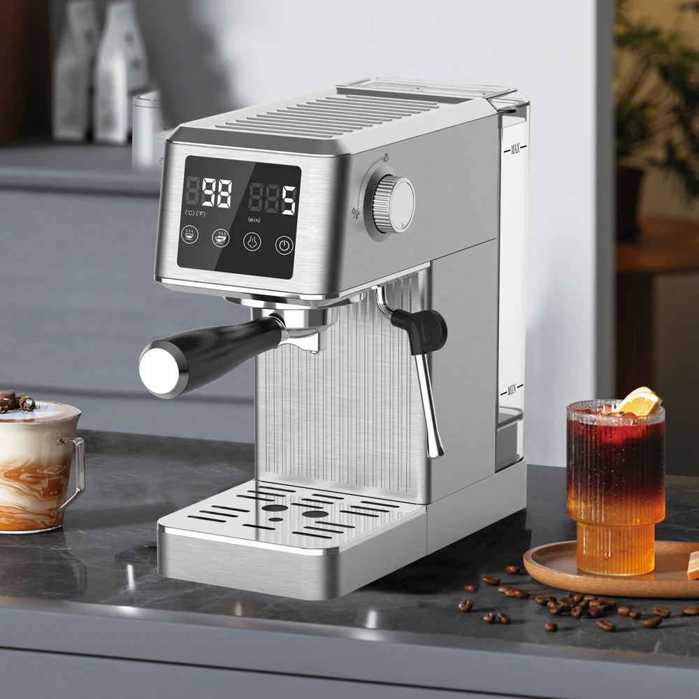 New Design Stainless Steel Housing Espresso Machine with Milk Frother 1.0 milliliter Coffee Maker